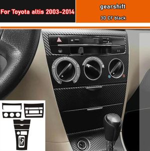 Film de protection autocollant intérieur de voiture, pour boîte de vitesses, pour Toyota altis 2003 – 2014, autocollant de panneau d'engrenage de voiture, en Fiber de carbone noir