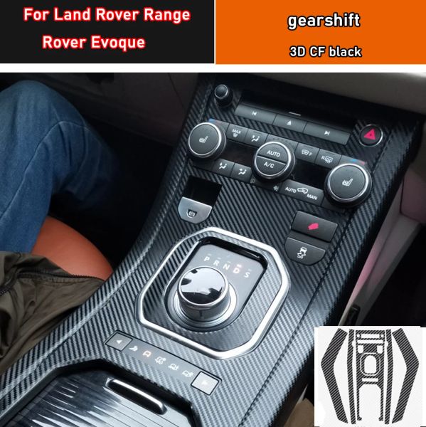 Pegatina Interior de coche, película protectora de caja de cambios para Land Rover Range Rover Evoque, pegatina de Panel de ventana de coche, fibra de carbono negra