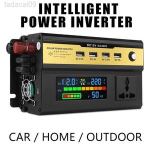 Démarreur de saut de voiture 1200W1600W2200W onduleur à onde sinusoïdale modifiée affichage LCD onduleur DC 12V à AC 220V USB transformateur de voiture convertir HKD230710