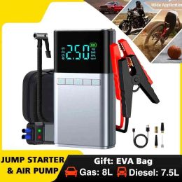 Auto Jump Starter Air Pump 4 In 1 Air Compressor Outdoor Power Bank LED LAMP Batterij Starter Tyter Inflator met EVA -tas