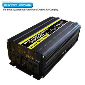 Adaptador convertidor de onda sinusoidal pura pico de arranque de coche 12V ~ 220V 3000W inversor de energía Solar para el hogar para camiones al aire libre HKD230710