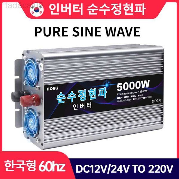 Arrancador de batería de coche inversor de corriente HOULI 5000W inversor puro onda sinusoidal pura tipo coreano 60hz para coche HKD230710