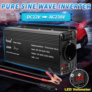 Auto Jump Starter Power Zuivere Sinus Omvormer DC 12V naar AC 220V 230V 1500W2200W2600W Voltage Transfer Converter Universele EU Socket Auto Accessoires HKD230710