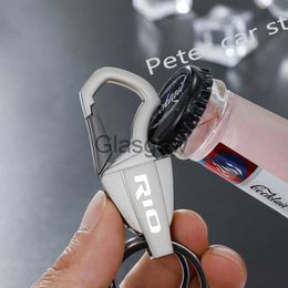 Autosleutel 2021 Nieuwe Bier Flesopener Sleutelhanger Mode Zinklegering Auto Multifunctionele Sleutelhanger Voor Kia Rio 3 4 K2 k3 Xline Auto X0718