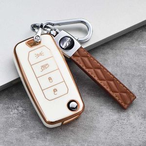 Autosleutel 4 knoppen TPU externe auto Key Case Cover Shell FOB voor Jeep Renegade Dodge Compass Cherokee Grandcherokee Commander Keychain T240509