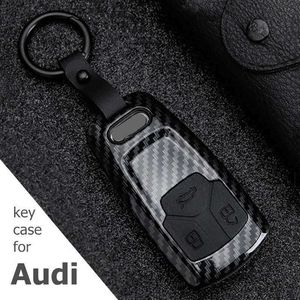 Clé de voiture Car Key Case Cover Shell en fibre de carbone pour Audi A4 B9 A5 A6 S4 S5 S7 8W Q7 4M Q5 TT Smart Remote Protector Auto Accessoires T221110