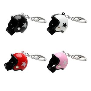 Llave de automóvil Creative llavero Keyfob Cadena Celmets de seguridad de la motocicleta Modelo de anillos de cinco estrellas Accesorios de ornamentos Drop entrega DHM89