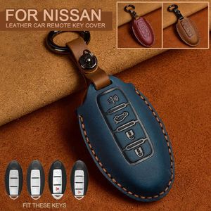 Clé de voiture en cuir à la main Couverture de clé de voiture pour Nissan 2019 2020 Armada GT-R Altima 370Z Leaf Kicks Murano Maxima Infiniti Remote Fob Case T221110