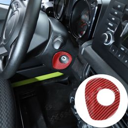 Auto-sleutelgat ontstekingsschakelaar decoratie stickers voor Suzuki Jimny 19-20 rode koolstofvezel 1pcs