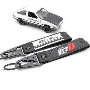 Car Key JDM Keyring Tags Initial D Fujiwara Tofu Shop Nylon key Tags keychain Auto Key Steel Spring Clip Lanyard Motorcycle AccessoriesL231153