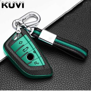 Auto Key Leather Car Key Case Cover Shell Protector voor BMW X1 X3 X5 X6 Series 1 2 5 7 F15 F16 E53 E70 E39 F10 F30 G30 Remote Keychain T221110