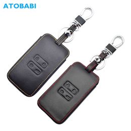 Auto Key Leather Car Key Case voor Renault Koleos Kadjar Scenic Megane Sandero Keyless Remote FOB Shell Protector Cover Auto Accessoires T221110