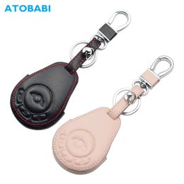 Auto sleutel lederen auto sleutelhutte Smart Keyless Remote Control Fobs Protector Cover Keychain Holder voor BMW Mini Cooper Countryman Paceman T221110