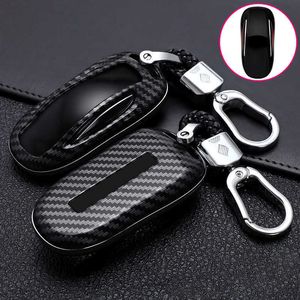 Clé de voiture New ABS Carbon Fibe Car Remote Key Full Cover Case Shell pour Tesla Model 3 Model S Model X Car Smart Key Accessoires Titulaire Fob T221110