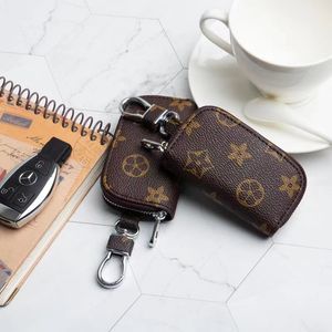 CAR PACK PACK Diseñador: Teclas de cuero PU masculina Mujeres Mujeres Smart Adersuter Zipe Keychain Bolsa Bag Billet