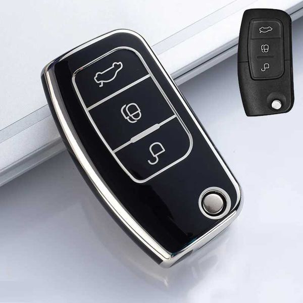 Cary Key TPU Car Remote Key Case Couverture Shell pour Ford Fiesta Focus 2 Ecosport Kuga Escape Falcon B-MAX C-MAX ECO SPORT GALAXY ACCESSOIRES T240509