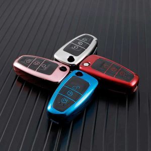 Clé de voiture TPU Style de la voiture Remote clés de couverture de couverture de couverture Shell FOB pour Ford Ranger C-Max S-Max Focus Galaxy Mondeo Transit Transit Tourneo Key Chain T240509