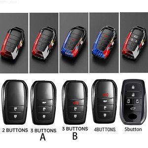 Car Key Trekking Poles Housse de clé de voiture en fibre de carbone ABS pour Toyota Corolla Land Cruiser Prado Crown Yaris Sienna Alphard Cross Hilux Fortuner CamryL2031228