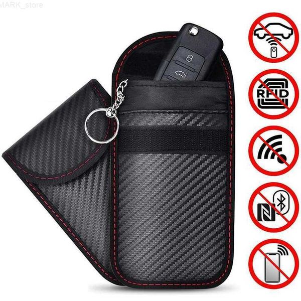 Bastones de Trekking para llave de coche, funda bloqueadora de señal para llave de coche, bolsa Fob de jaula de Faraday, bolsa de bloqueo Rfid sin llave, accesorios para coche L2031228