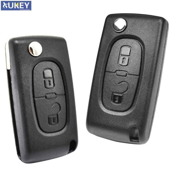 Bastones de Trekking para Llave de Coche para Peugeot 308 207 307 3008 5008 807 para Citroen C2 C3 C4 C5 C6 C8 Funda con Tapa para Llave remota de Coche 2 Botones CE0523 CE0536L2031228