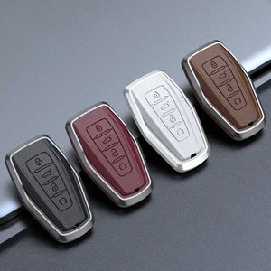 Auto Key Zink Legering Cowhide Cars Remote Key Case FOB voor Geely Coolray X6 Emgrand Global Hawk GX7 Remote Accessoires Auto-Styling Keychain T240509