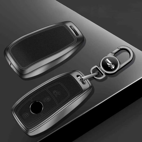 Cary Key Zinc Alloy + Leather Car Cye Remote Clee Shell pour Mercedes Benz A C E S G CLASSE GLC CLE CLA GLB GLS W177 W205 W213 W222 X167 AMG T240509