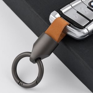 Porte-clés de voiture court pendentif clé anti perte, porte-clés personnalisé pour hommes, porte-clés en cuir pour voiture