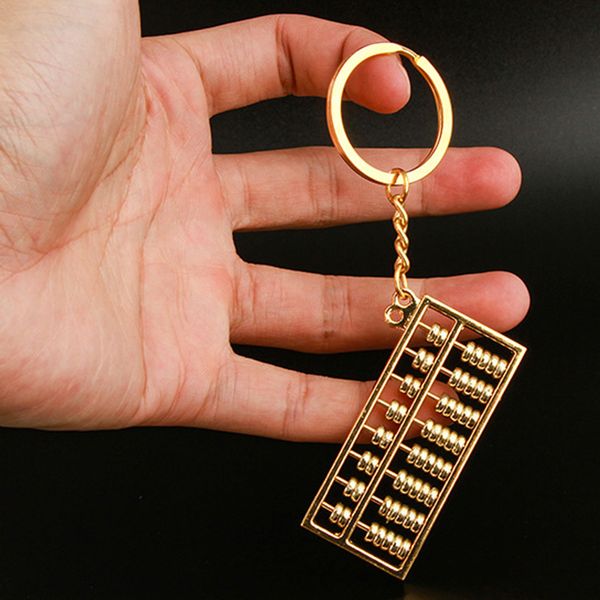 Porte-clés de voiture Simulation Abacus Metal Keychain en métal Bague porte-clés porte-clés clé Creative Key Support Auto Accessoires