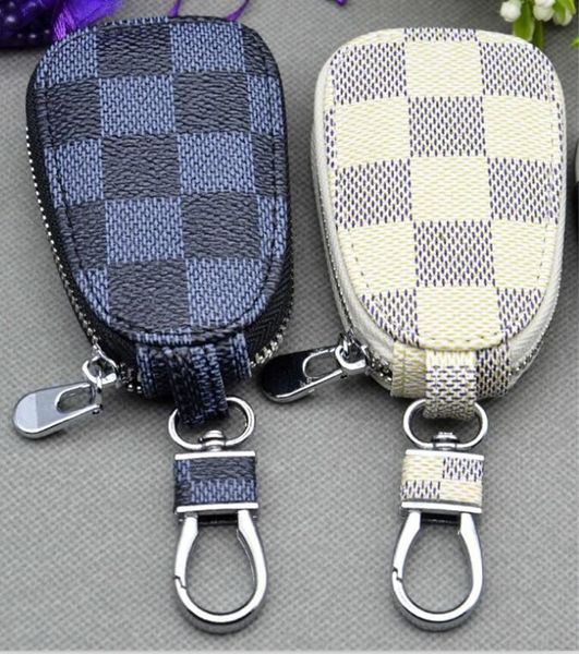 Clés de voiture Sac Porte-clés Anneaux Fleur Marron Plaid PU Cuir Argent Métal Porte-clés Porte-Pendentif Charmes Design De Mode Pochettes Bijoux Cadeaux 11 couleurs