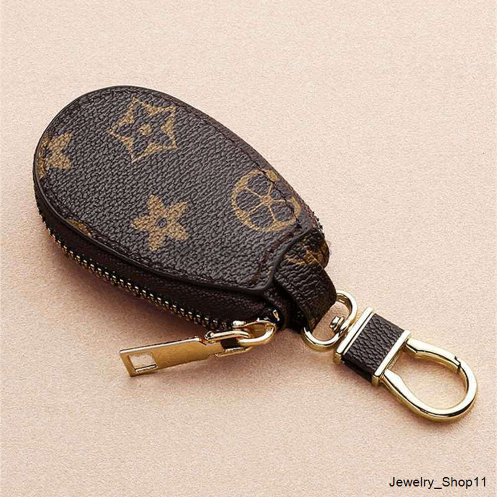Bilnycklar väska nyckelringar ringer brun blomma pläd pu läder guld metall nyckelringar hållare hänge charms modedesign påsar smycken gåvor