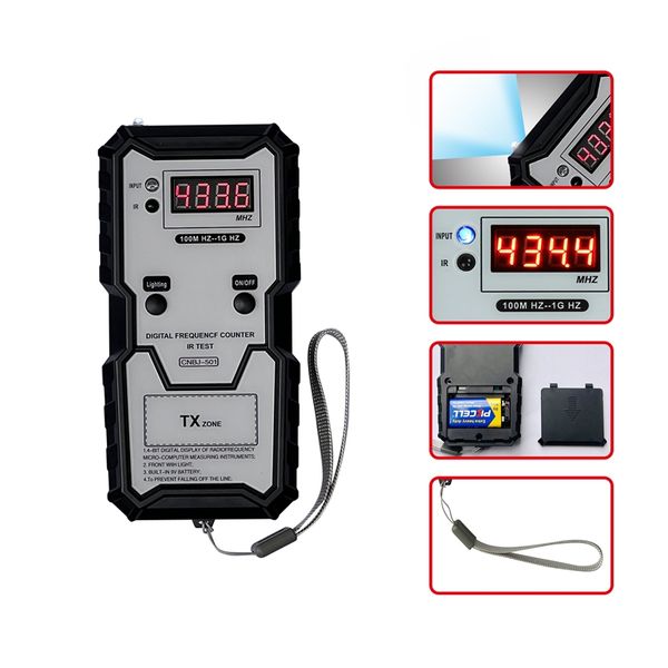 Clés de voiture Tester de fréquence infrarouge 100m-1g Hz Remote commande Digital Frequencey Counter IR Test Instrument Tools Light LED