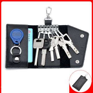 Paquetes de llaves de coche Carteras de cuero genuino para llaves Cintura colgada al por mayor Paquete de tarjeta de llave multifunción para hombres personalizados