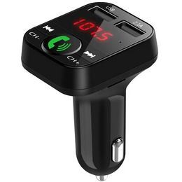 Car kit voiture mains libres appel sans fil Bluetooth FM émetteur récepteur Lecteur MP3 USB-C QC3.0 Chargeur rapide 2.1A Accessoires sur téléphone mobile Micro SD