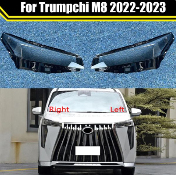 Couvercle de lampe pour abat-jour de voiture, masque en plexiglas Transparent, coque de phare avant, couvercle en verre pour Trumpchi M8 2022 2023