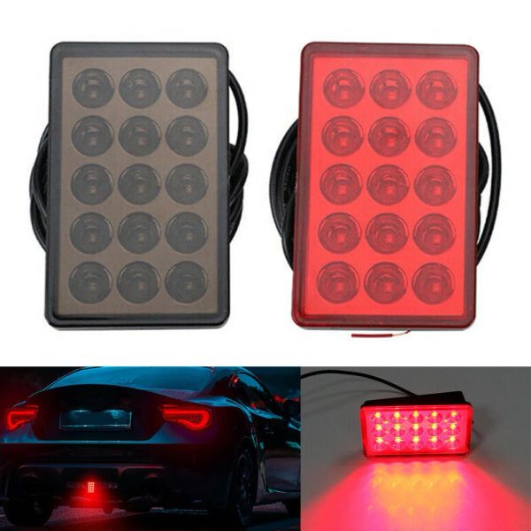 LED de voiture 3ème feu de freinage F1 Style 15 LED Arrière 3e troisième stroboscopie clignotant la lampe de signalisation de feu de frein à queue