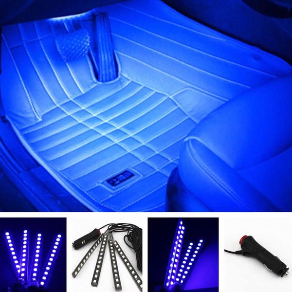 Barre Led de voiture, rétro-éclairage intérieur de voiture, lumière d'ambiance ambiante avec allume-cigare, lampe d'ambiance décorative, accessoires automobiles 12v