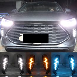 Auto Led-dagrijverlichting Voor BYD Lied Plus DMi 2021 2022 mistlamp cover DRL met vloeiende richtingaanwijzer mistlamp