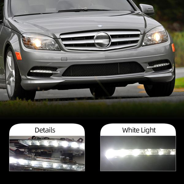 Luces de circulación diurna LED DRL para coche, lámpara de conducción, luz antiniebla para Mercedes Benz W204 Clase C C300 AMG Sport 2007 2008 2009 2010 2011317g