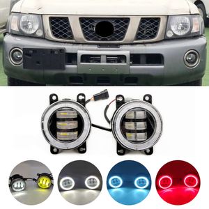 Auto LED DRL Mistlampen Voor Nissan Safari Patrol Y61 Facelift 2005 2006 2007 2008 2009 Angel Eye Dagrijverlichting