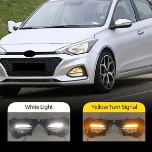 LED de voiture DRL pour Hyundai i20 2018 2019 LAVILLE DE FOG LUMI￈RE DAYIME AVEC TORT JAUNE SIGNAGE DE DAGE