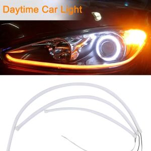 Guía LED de automóvil Strip de tira ultra delgada Cinturón de flujo de dos colores Gurning Light Light Fehlights Lámpara de cabeza DRL Universal