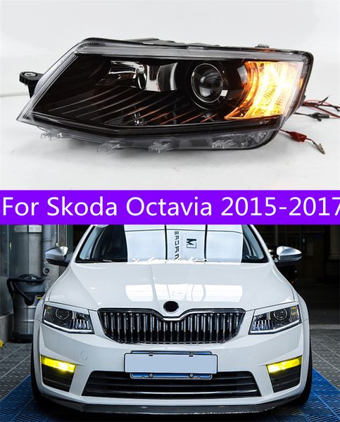 Voiture LED hauteurs de tête pour Skoda Octavia 20 15-20 17 avec phares halogènes d'origine mise à niveau LED lumière diurne avant