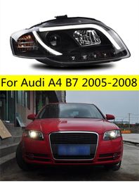 Auto Led Head Light Voor Audi A4 B7 2005-2008 Grootlicht Dagelijkse Lichten Dynamische Richtingaanwijzer Dual Beam lens Koplampen