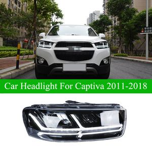 Conjunto de faros de luz LED frontal para coche, faros diurnos para Chevrolet Captiva, lámpara de señal de giro dinámica 2011-2018