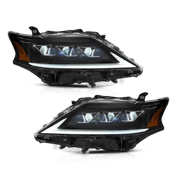 Conjunto de faros LED para coche, señal de giro tipo serpentina dinámica, lámpara frontal, luz de circulación diurna, azul DRL para Lexus RX350 12-14