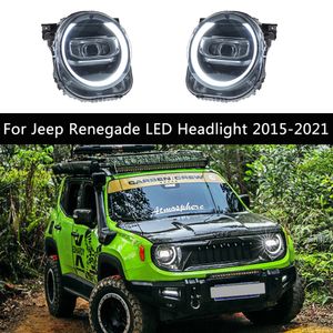 Voiture LED phares assemblage dynamique Streamer clignotant indicateur lampe frontale pour Jeep Renegade phare LED DRL accessoires d'éclairage