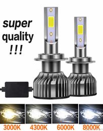 Phares de voiture LED H4 H7 9005 9006 F2 COB, perles de lampe antibrouillard avant automatique H1 H3 H11 H8 HB3 HB4 jaune blanc bleu glace 15000k 4300K2008636