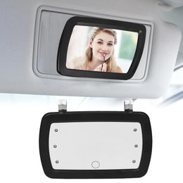 Miroir de maquillage à LED de voiture, pare-soleil de voiture, miroir intérieur HD, interrupteur tactile au doigt, miroir universel