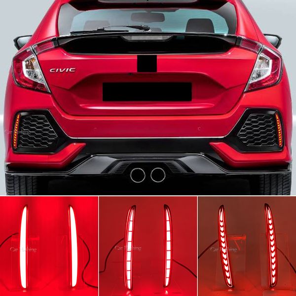 Feu réflecteur LED pour voiture, feu antibrouillard arrière, feu de pare-chocs, clignotant dynamique, pour Honda Civic Hatchback Type R