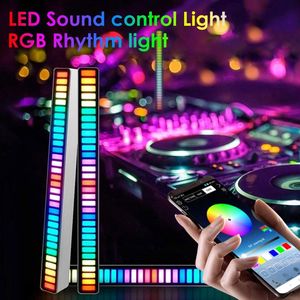 Aplicación LED Strip Night Light RGB Control de sonido Luz de voz Activada Música Rhythm Lámparas ambientales Lámpara de recogida para automóvil